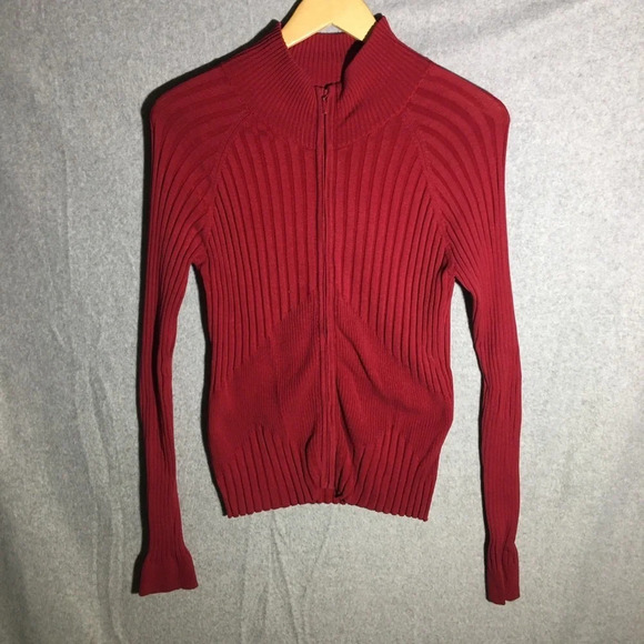 CAbi Jackets & Blazers - Womens Cabi Jacket Red Full Zip Vintage Y2K Stretchy Casual Textured